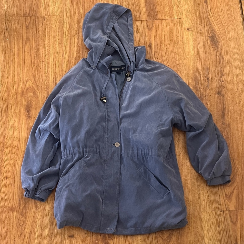London Fog Blue Hooded Jacket